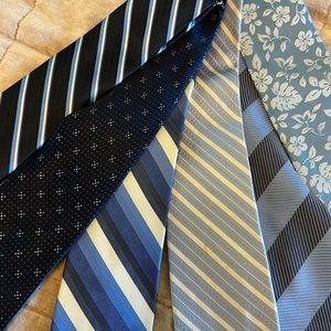 Set of 6 blue men’s neck ties